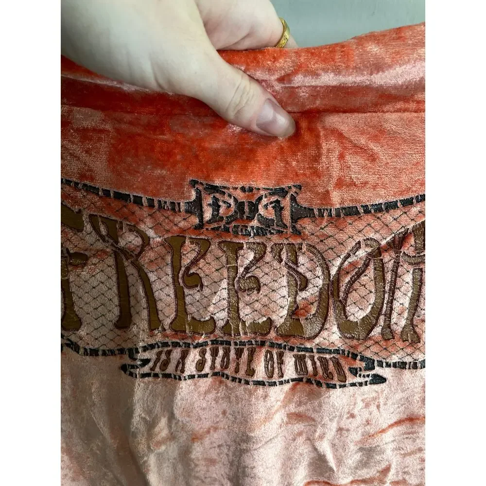 Y2K Dolce & Gabbana Velvet Off The Shoulder Top Womens XS Pink Freedom 2000s - Picture 3 of 8